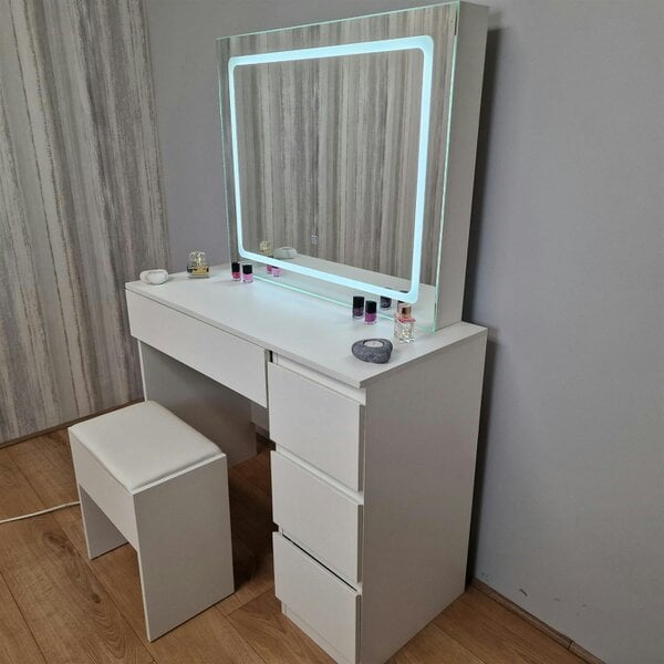 Kosy Koala Dressing Table with Mirror and Stool Makeup Vanity LED Mirror Lights Hollywood Table