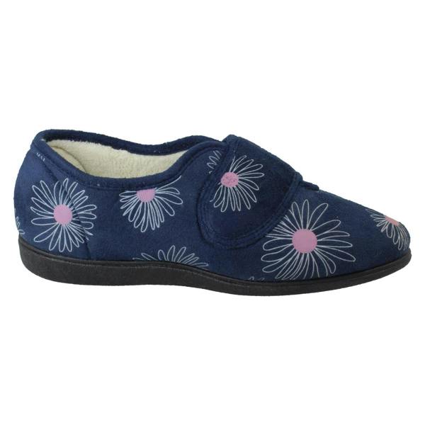 Rosebank Ladies Rosebank Flower Detailed Wide Full Slippers Judith