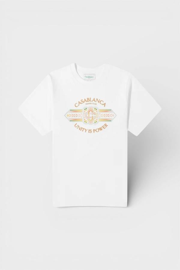 Casablanca Printed T-Shirt Unity Is Power White