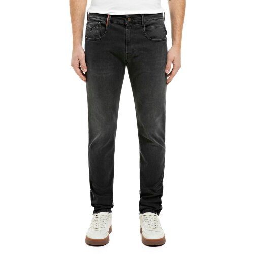 Replay Hyperflex Anbass Slim Tapered Jeans - Red Label Dark Grey