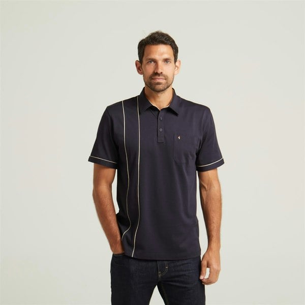 Gabicci G52X16 Mens Short Sleeve Plated Jersey Polo Shirt Gabicci Classic - NAVY
