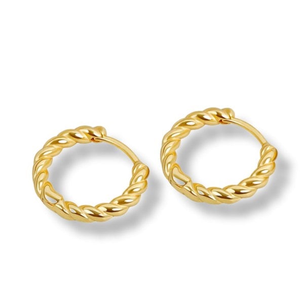 Gold Trip Twist Hoop Earrings