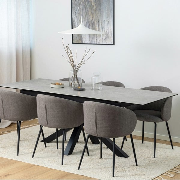 Furniture To Go Heaven Extendable Dining Table with Ceramic Grey Top 168cm