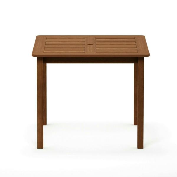 WALPLUS Tioman Hardwood Bermuda Square Table in Teak Oil, Natural | Stylish Table for Home Use with Practical and Modern Design
