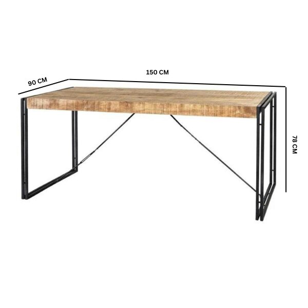 Wyld Haus Toivakka Industrial Reclaimed Wood and Metal Dining Table