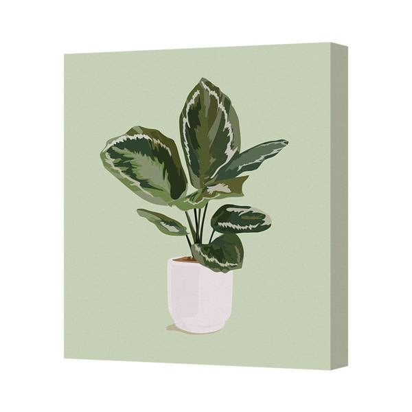 Benjamin Tate Design Modern Plant Canvas Art Print In White Pot Greenery Home Decor