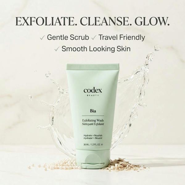 Aquarius Codex Labs Bia Exfoliating Wash Face Cleanser Gentle Scrub Travel Size 36ml