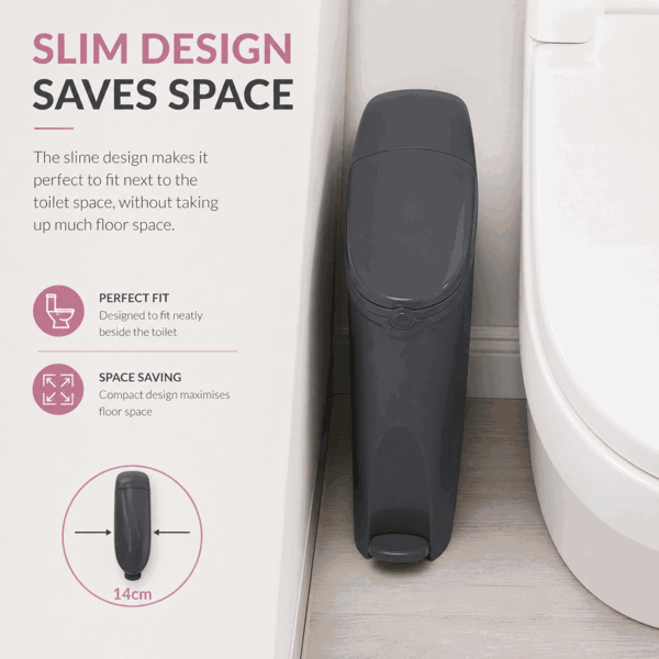 ProWashroom Pro Washroom Sanitary Bin 20L x4 Hygienic Disposal Pedal Bins Baby Hygiene Products
