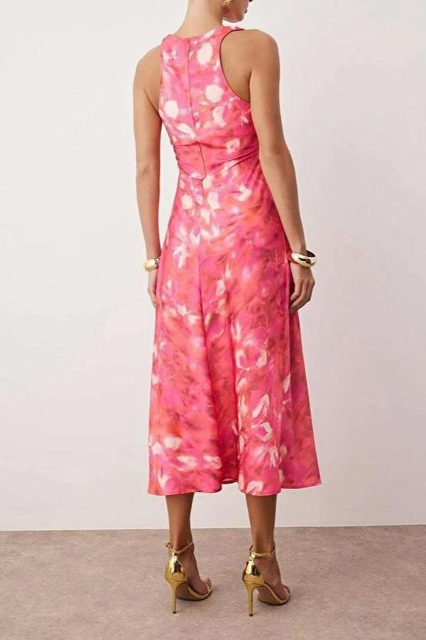 WOVCOR Satin Midi Unlined Dress