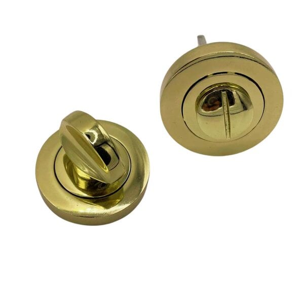 EDH Door Hardware Bathroom Privacy Thumb Turn & Release – Brass Plated