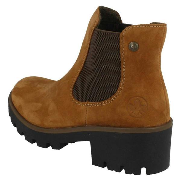 Rieker Ladies Rieker Chunky Gusset Detailed Heeled Ankle Boots 79265