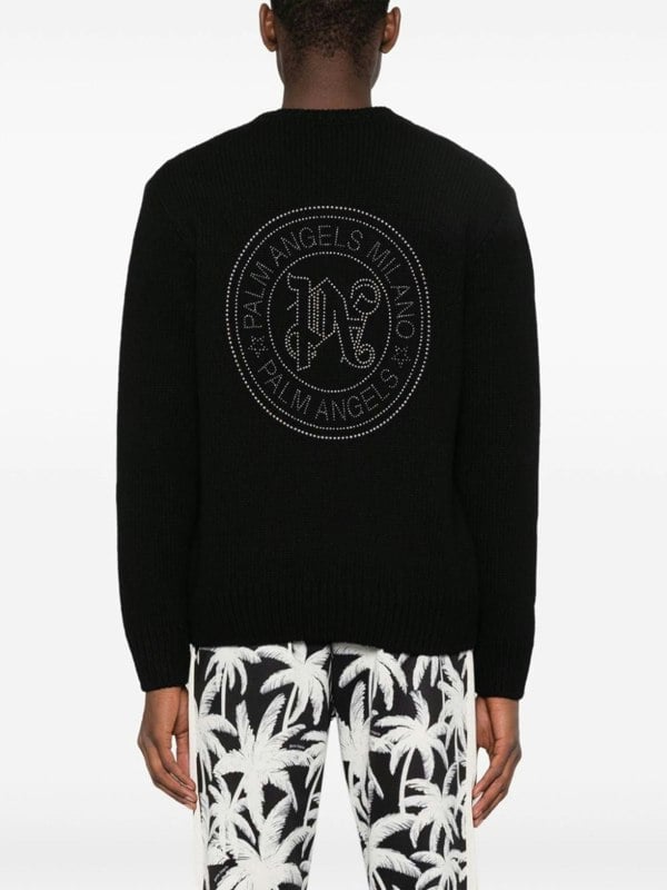 Palm Angels Milano Studded Cardigan Black - Supplied FashionPALM ANGELS