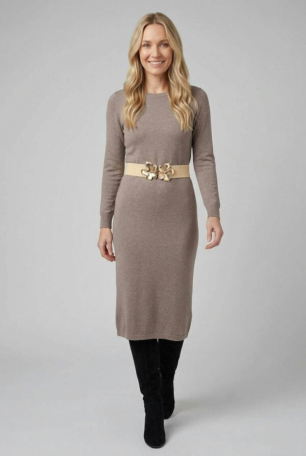 Izabel London Metallic Floral Buckle Woven Waist Belt