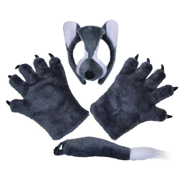 Bristol Novelty Kids/Children Unisex Three Piece Wolf Costume - Grey/White - 