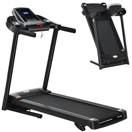Bobobiy Folding Treadmill, 2.0HP Incline Treadmill Running Machine, 12.8 km/h, with LED Display, 12 Preset Programs
