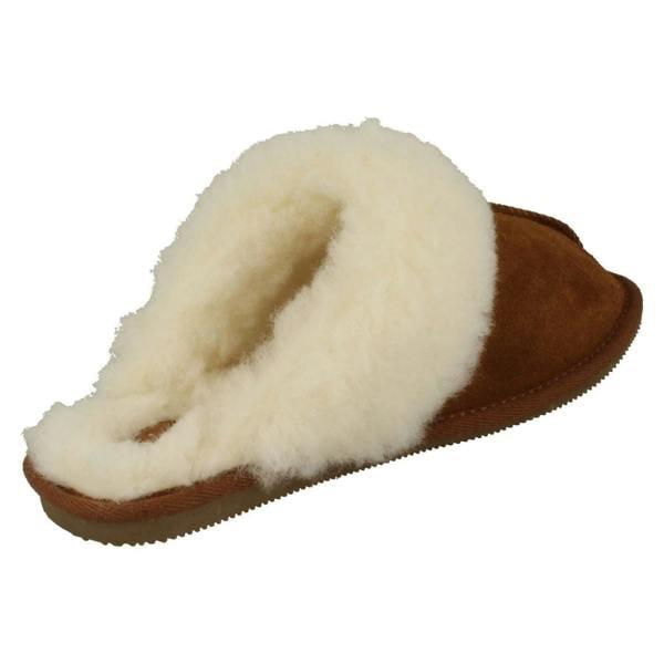Clarks Ladies Clarks Faux Fur Cuff Mule Slippers Warm Lux