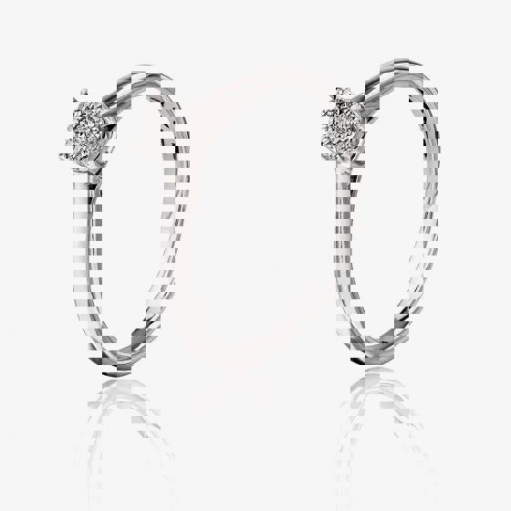 T. H. Baker 9ct White Gold 0.05ct Diamond Cluster Ring TH011222R