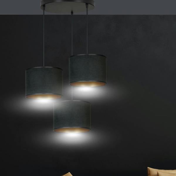 Emibig HILDE Pendant lamp 3 x E27 Black with Black Shade