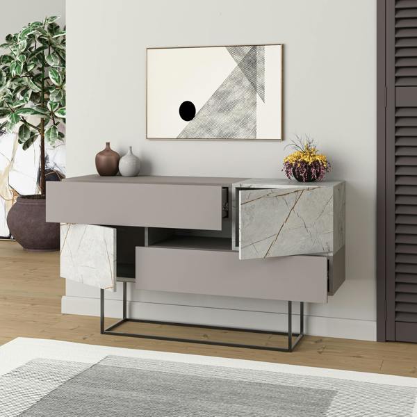 Decortie Eros Console Sideboard Display Unit Marble Effect