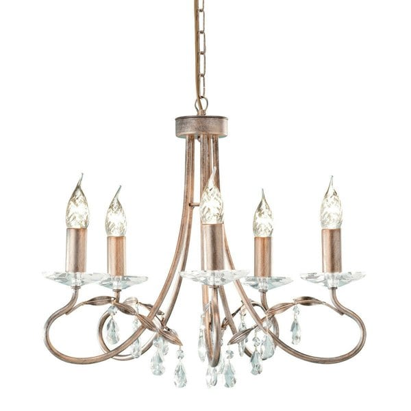 5 Bulb Chandelier Hanging Pendant LIght Silver/Gold LED E14 60W Bulb Loops