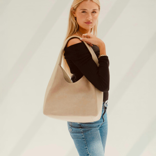 Apatchy London The Henry Leather And Suede Hobo Bag - Stone