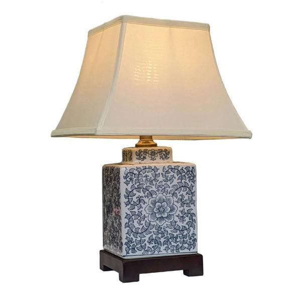 Downton Interiors Blue Floral Oriental Chinese Ceramic Porcelain Table Lamp