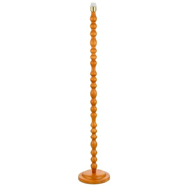 Oak Wooden Classic Standing Floor Lamp Base with Rippled Pole Design Image 1