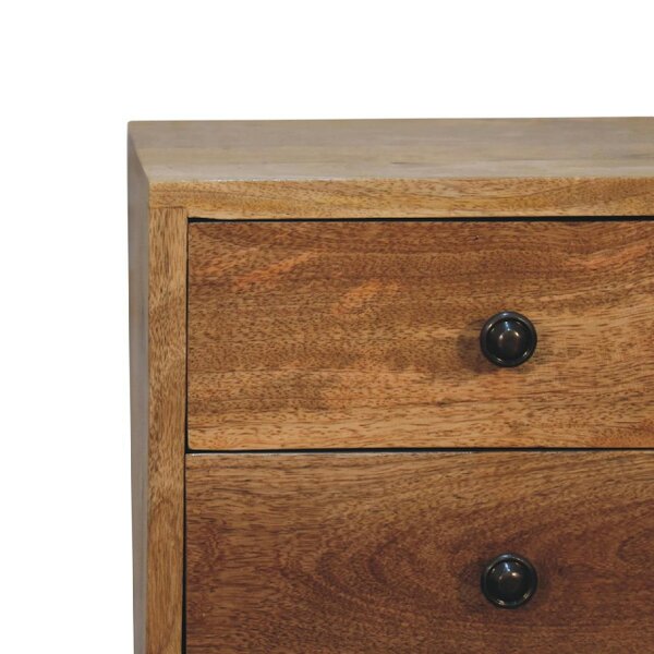 Wyld Haus Parma Small 2 Drawer Oak Mango Wood Bedside Table 2 Drawers