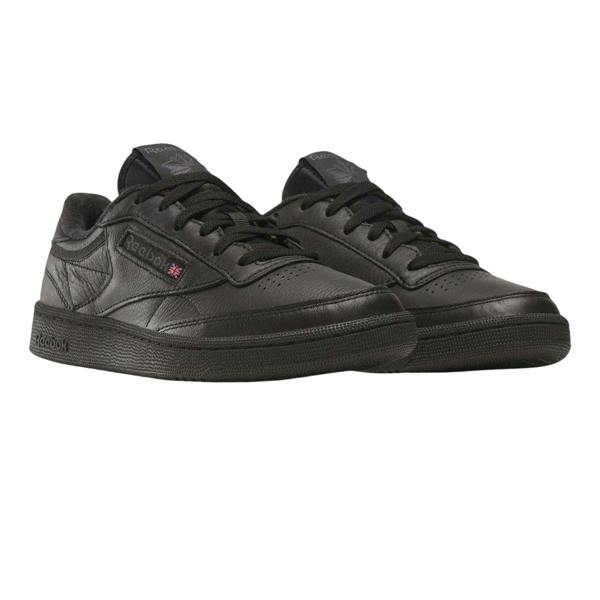 Reebok Unisex Adult Club C 85 Lace Up Flat Shoes - Black/Charcoal Black - 