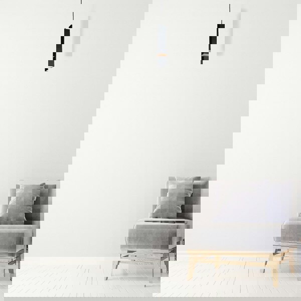 Milagro Vidar Black Pendant Lamp 1XGU10 Hand Made Modernist Cuboid Design With Natural Wooden Insert