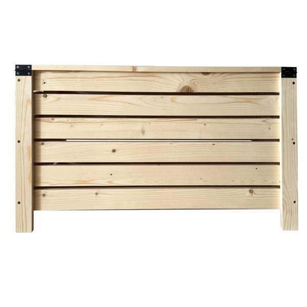 Core Products Wide Slatted Storage Box with Lid, Pre-Sanded Pine