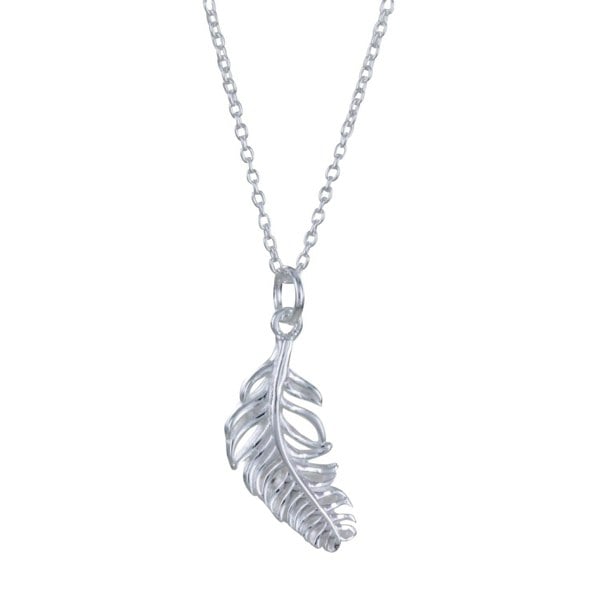 Feather Drop Necklace in Sterling Silver - Reeves & Reeves