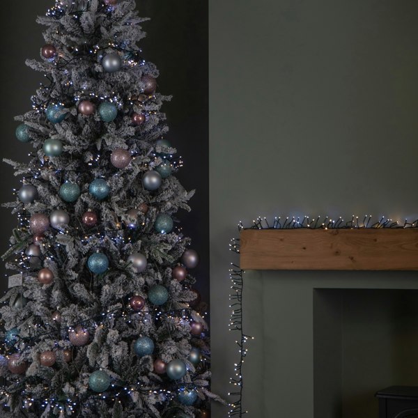 Samuel Alexander 18.5m 1440 LED Christmas Cluster Multi-Action String Lights with Timer in White & Warm White