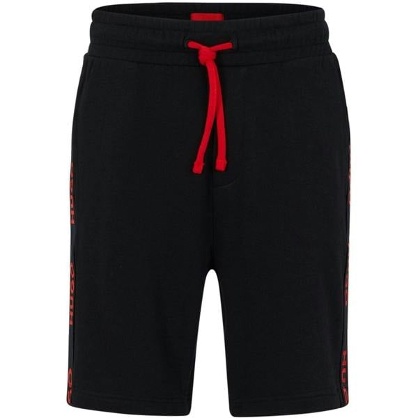 Hugo Boss Mens Cotton Blend Side Logo Sweat Shorts - Black - 