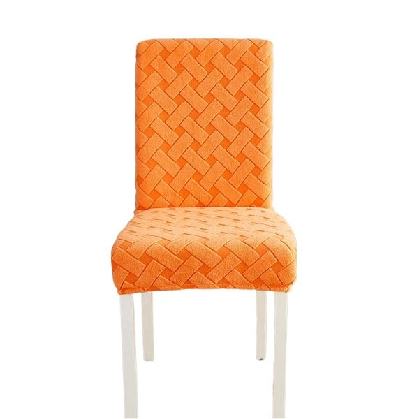 Anyseat Chair Cover Orange Knitted Design with Anti-Dirt and Elastic Material for Dining Room Kitchen Wedding Hotel Banquet Restaurant