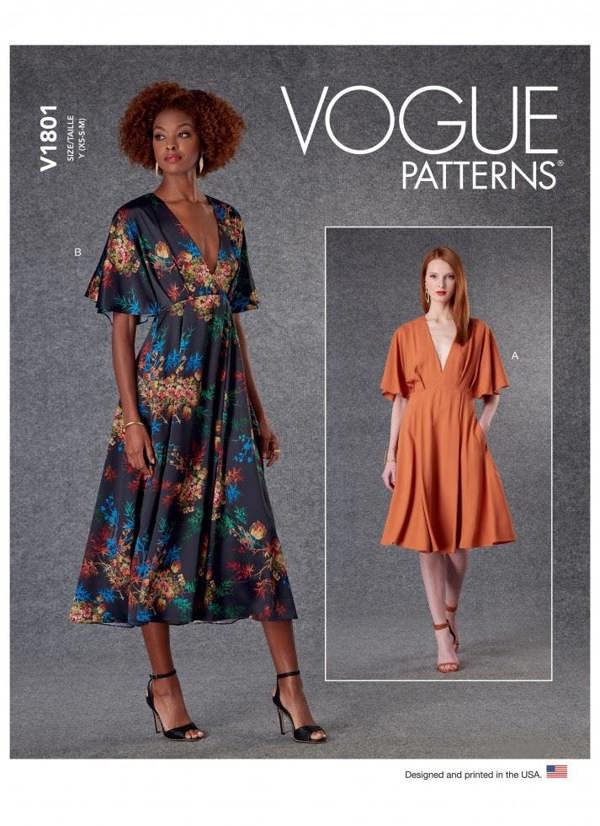 Vogue Sewing Pattern 1801, Dresses for Women, Y (XS-S-M) - Easy