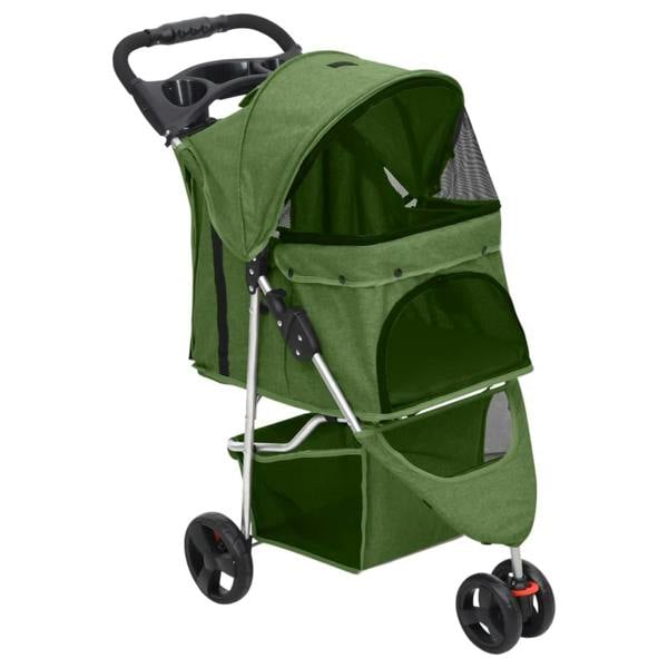 Berkfield Folding Dog Stroller Green 80x46x98 cm Oxford Fabric
