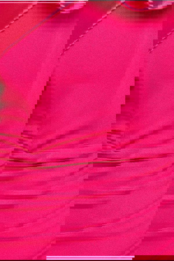 Satin Corsage Scuba Crepe Maxi Dress - Magenta DR4215