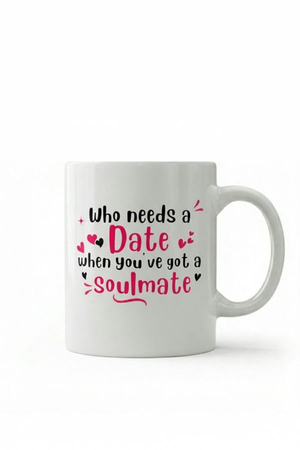 Dyzi Who Needs A Date When You’ve Got A Soulmate Mug Valentine’s Day Gift