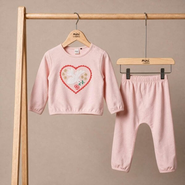 Mini Cuddles Heart Top & Joggers (Pink)
