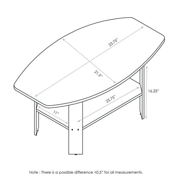 WALPLUS Simple Design Coffee Table, Columbia Walnut/Black Stylish Easy-Assembly Design For Small Spaces (Walnut, Black)