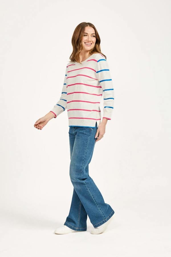 Mudflower Stripe Speckled Knit Jumper