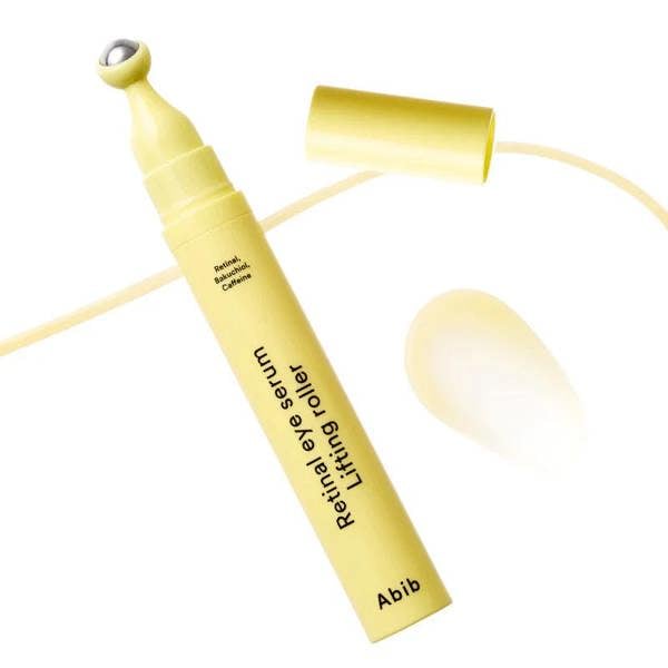 Lightweight, fast-absorbing eye serum featuring a cooling built-in massager applicator by Abib for a refreshed, depuffed finish at Atelier De Glow UK.
