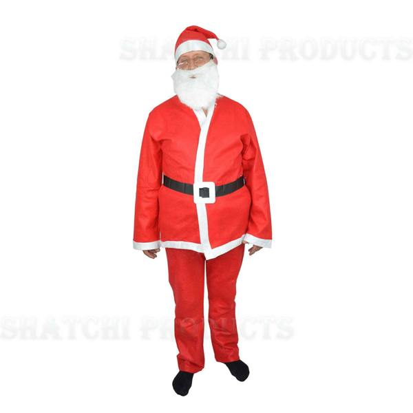 Adult Budget Santa Costume Set, 5 Piece Fancy Dress Outfit with Hat, Beard and Belt image 4