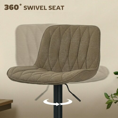 Wyld Haus Sehake Fabric Brown Linen Look Bar Stools Set Of 2
