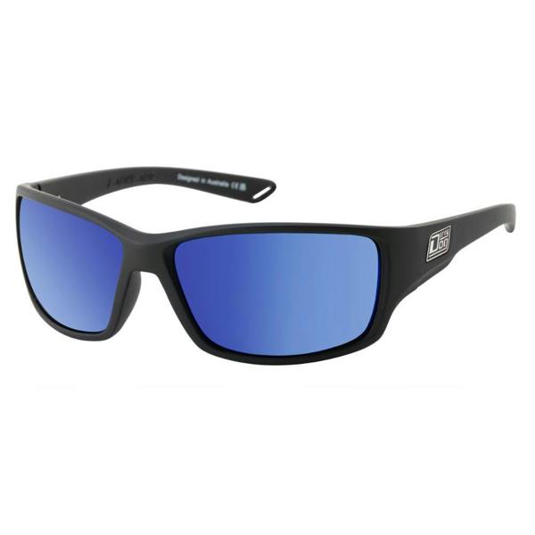 Dirty Dog VIRTUAL - Satin Black with Polarized Blue Mirror Lens