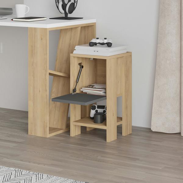 Decortie Ema Modern Bedside Table with Storage Drop-Door Cabinet 30cm Width