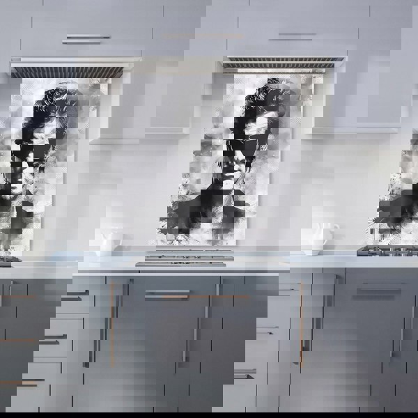 Warren Reed - Designer Cool Icon in Monochrome Kitchen Splashback