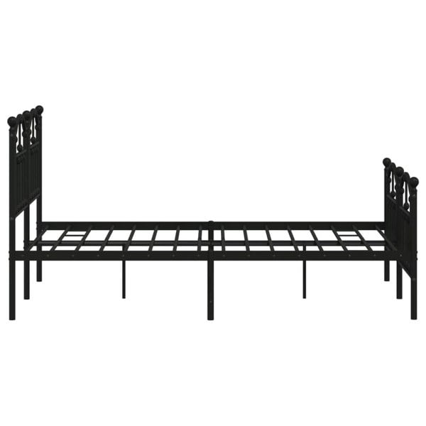 Berkfield Metal Bed Frame with Headboard and Footboard Black 120x200 cm