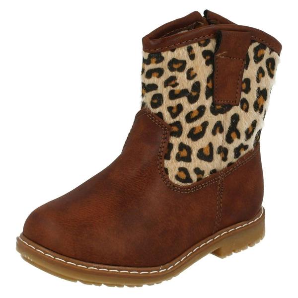 Spot On Infant Girls Spot On Zipped Cowboy Style Printed Boots